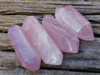 Polished Rose Quartz Double Terminated Points x 6 From Madagascar