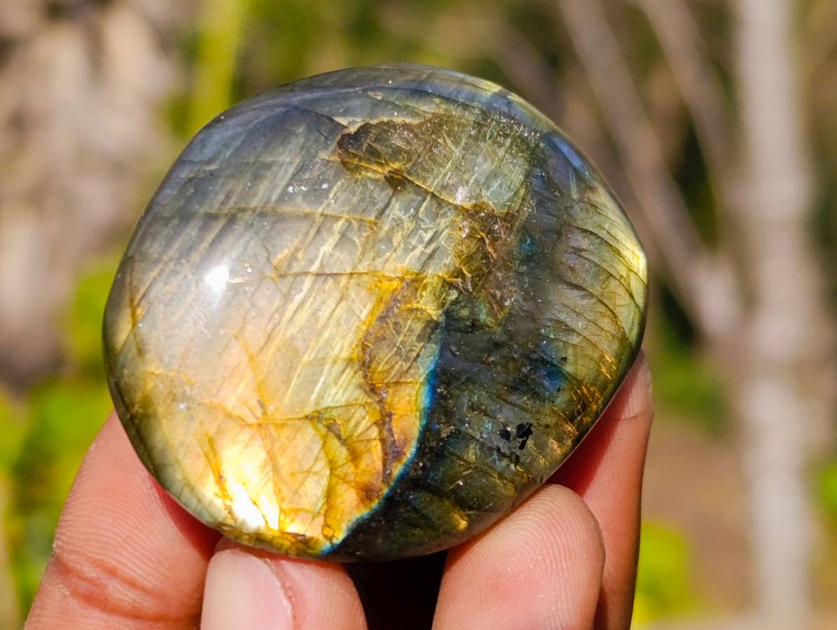 Polished Labradorite Palm Stones x 20 From Tulear, Madagascar - Toprock Gemstones and Minerals 