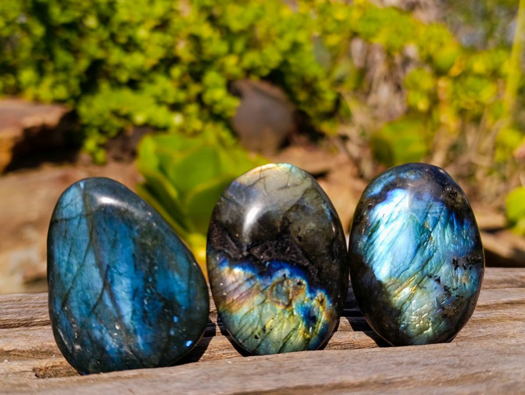 Polished Labradorite Palm Stones x 20 From Tulear, Madagascar - Toprock Gemstones and Minerals 