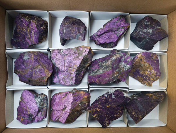 Natural Metallic Purpurite Specimens x 12 From Erongo, Namibia