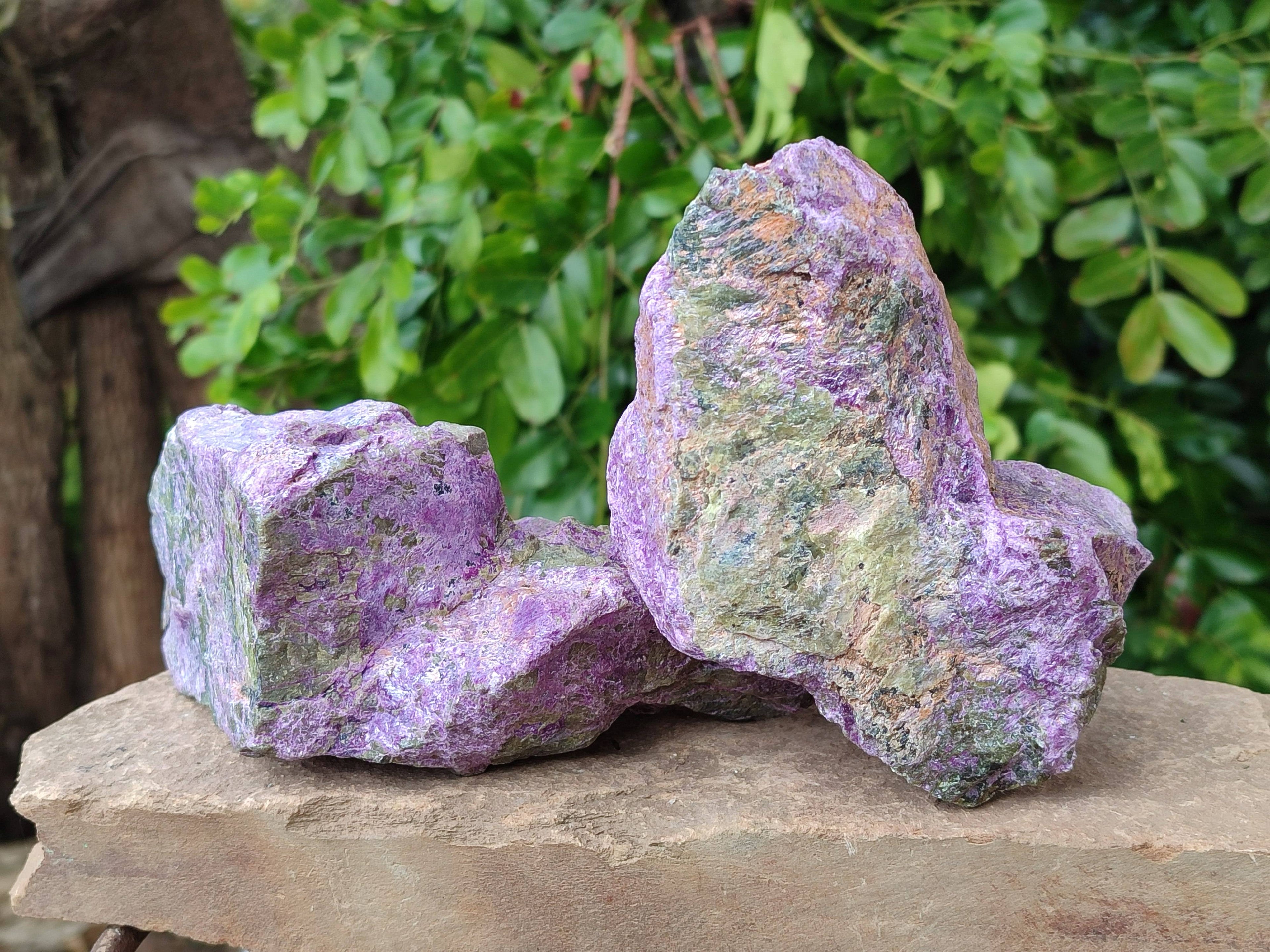 Natural Cobbed Stichtite Specimens x 3 From Barberton, South Africa - Toprock Gemstones and Minerals 