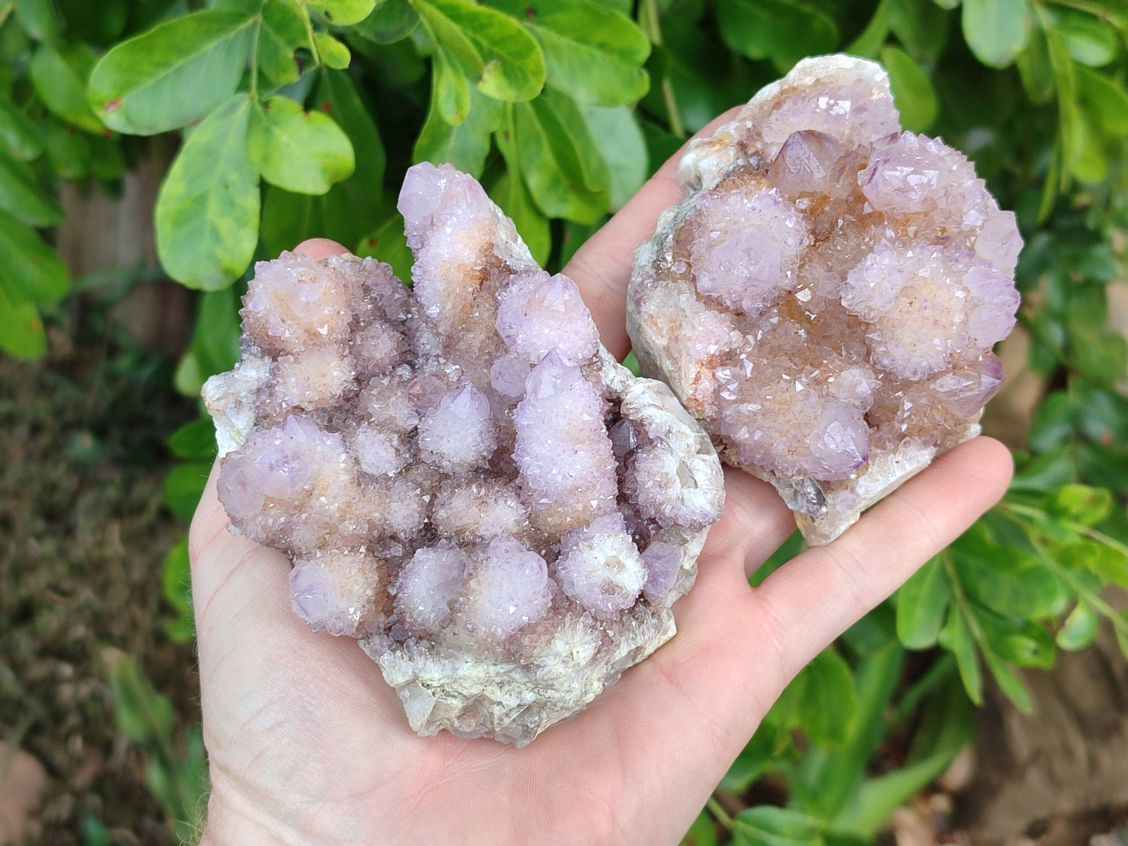 Natural Amethyst Spirit Quartz Clusters x 3 From Boekenhouthoek, South Africa - Toprock Gemstones and Minerals 
