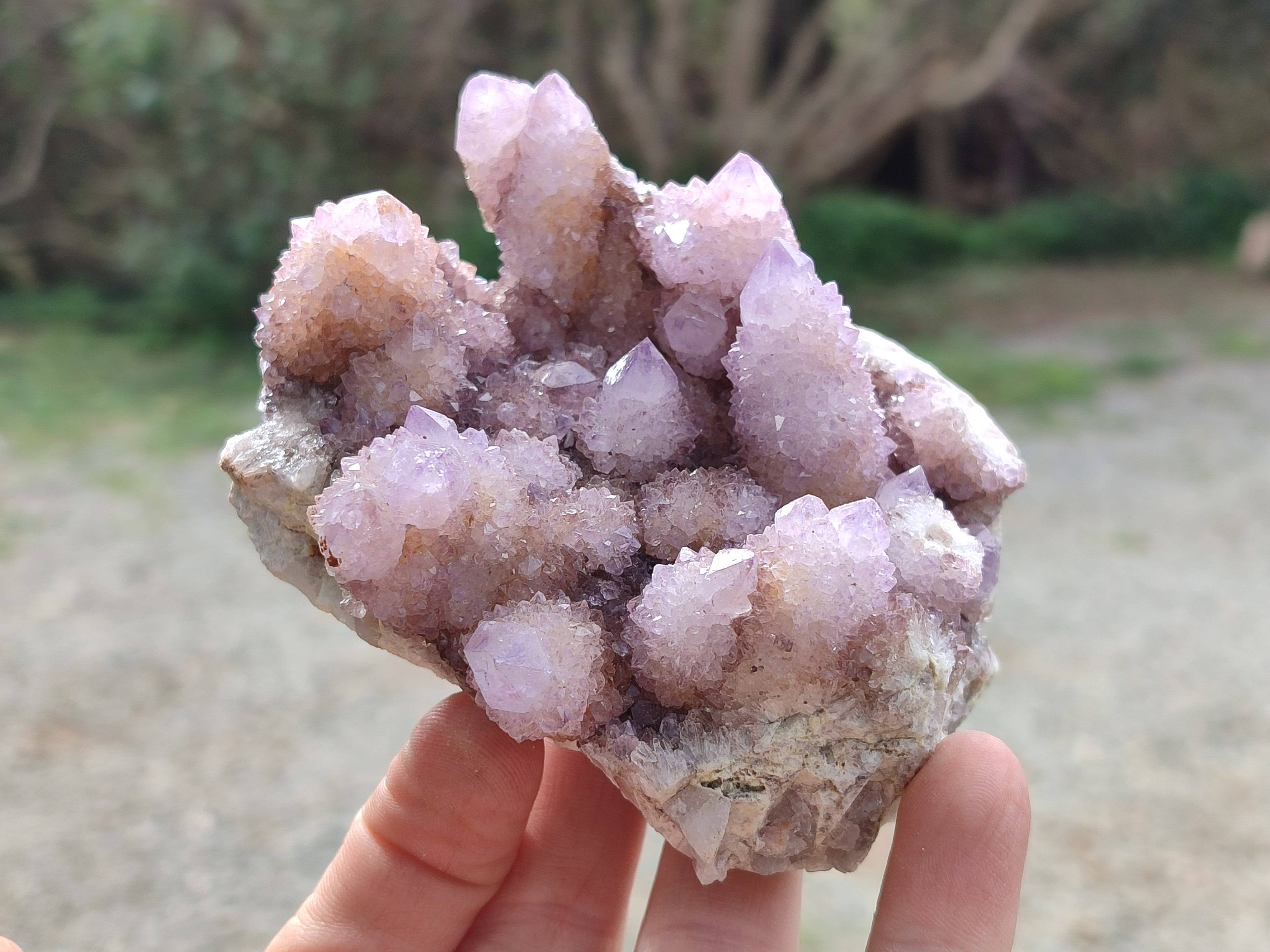 Natural Amethyst Spirit Quartz Clusters x 3 From Boekenhouthoek, South Africa - Toprock Gemstones and Minerals 