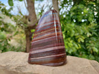 Polished Banded Tiger Iron Standing Free Forms x 3 From South Africa - Toprock Gemstones and Minerals 