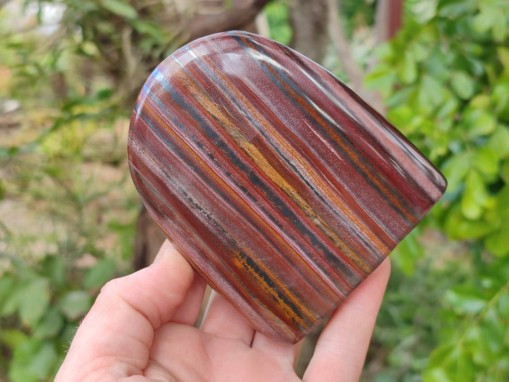 Polished Banded Tiger Iron Standing Free Forms x 3 From South Africa - Toprock Gemstones and Minerals 