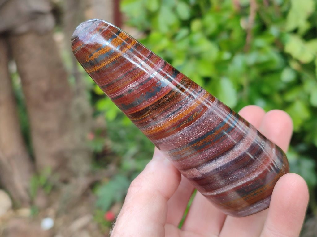 Polished Banded Tiger Iron Standing Free Forms x 3 From South Africa - Toprock Gemstones and Minerals 
