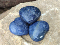 Polished Lazulite Hearts x 35 From Madagascar