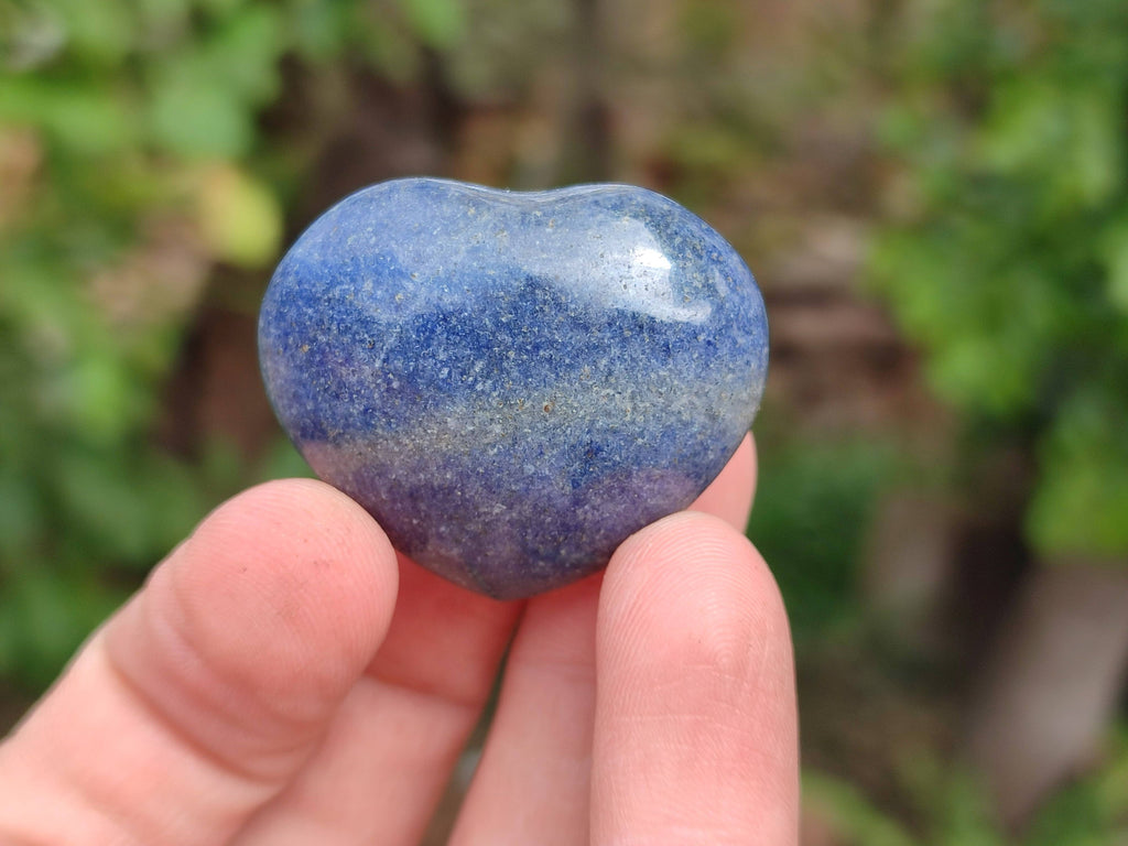 Polished Lazulite Hearts x 35 From Madagascar - Toprock Gemstones and Minerals 