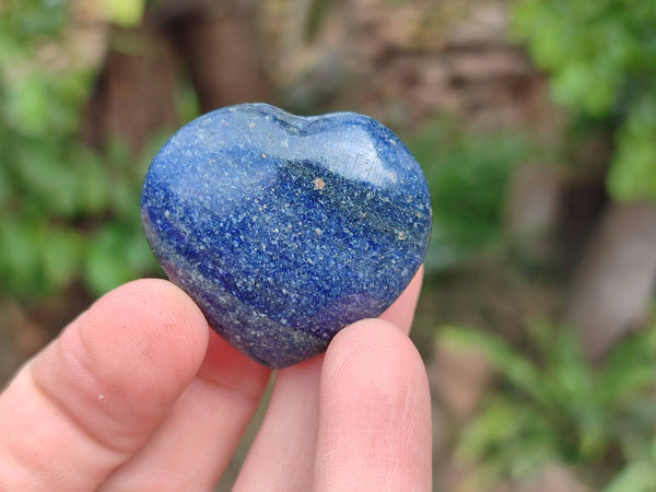 Polished Lazulite Hearts x 35 From Madagascar
