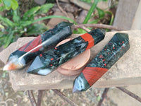 Polished Bloodstone Double Terminated Points x 6 From Swaziland