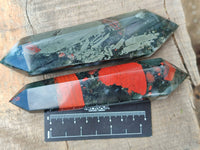 Polished Bloodstone Double Terminated Points x 6 From Swaziland