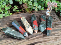 Polished Bloodstone Double Terminated Points x 6 From Swaziland