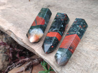 Polished Bloodstone Double Terminated Points x 6 From Swaziland