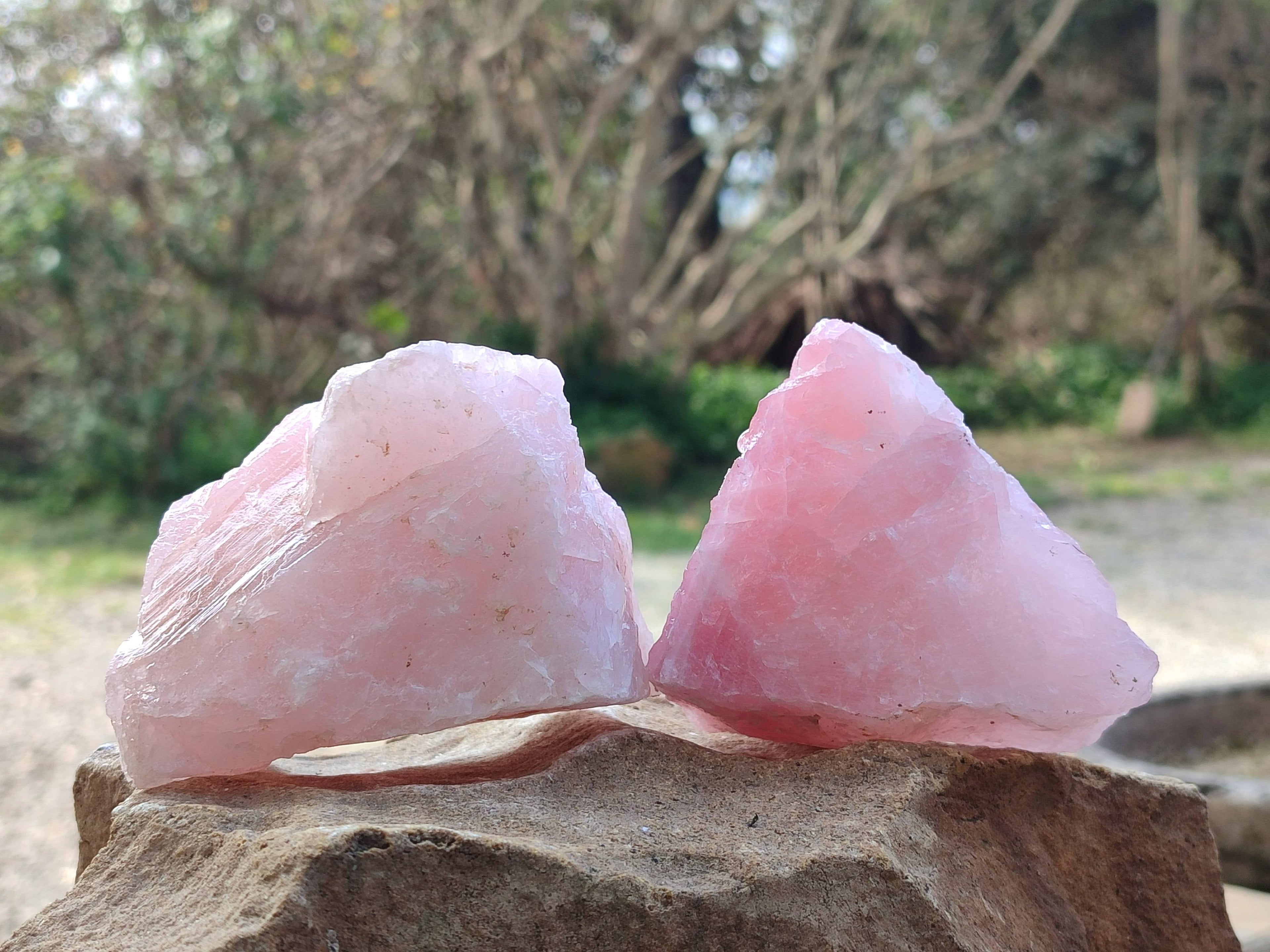 Natural Pink Rose Quartz Cobbed Specimens x 12 From North Cape, South Africa - Toprock Gemstones and Minerals 