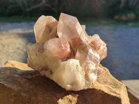 Natural Red Hematoid Quartz Clusters x 3 From Karoi, Zimbabwe