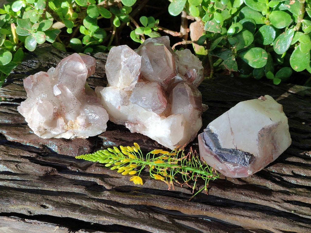 Natural Red Hematoid Quartz Clusters x 3 From Karoi, Zimbabwe - Toprock Gemstones and Minerals 