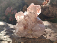 Natural Red Hematoid Quartz Clusters x 3 From Karoi, Zimbabwe