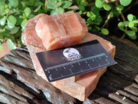 Natural Sunset Orange Calcite Specimens x 4 From Spitzkop, Namibia