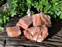 Natural Sunset Orange Calcite Specimens x 4 From Spitzkop, Namibia