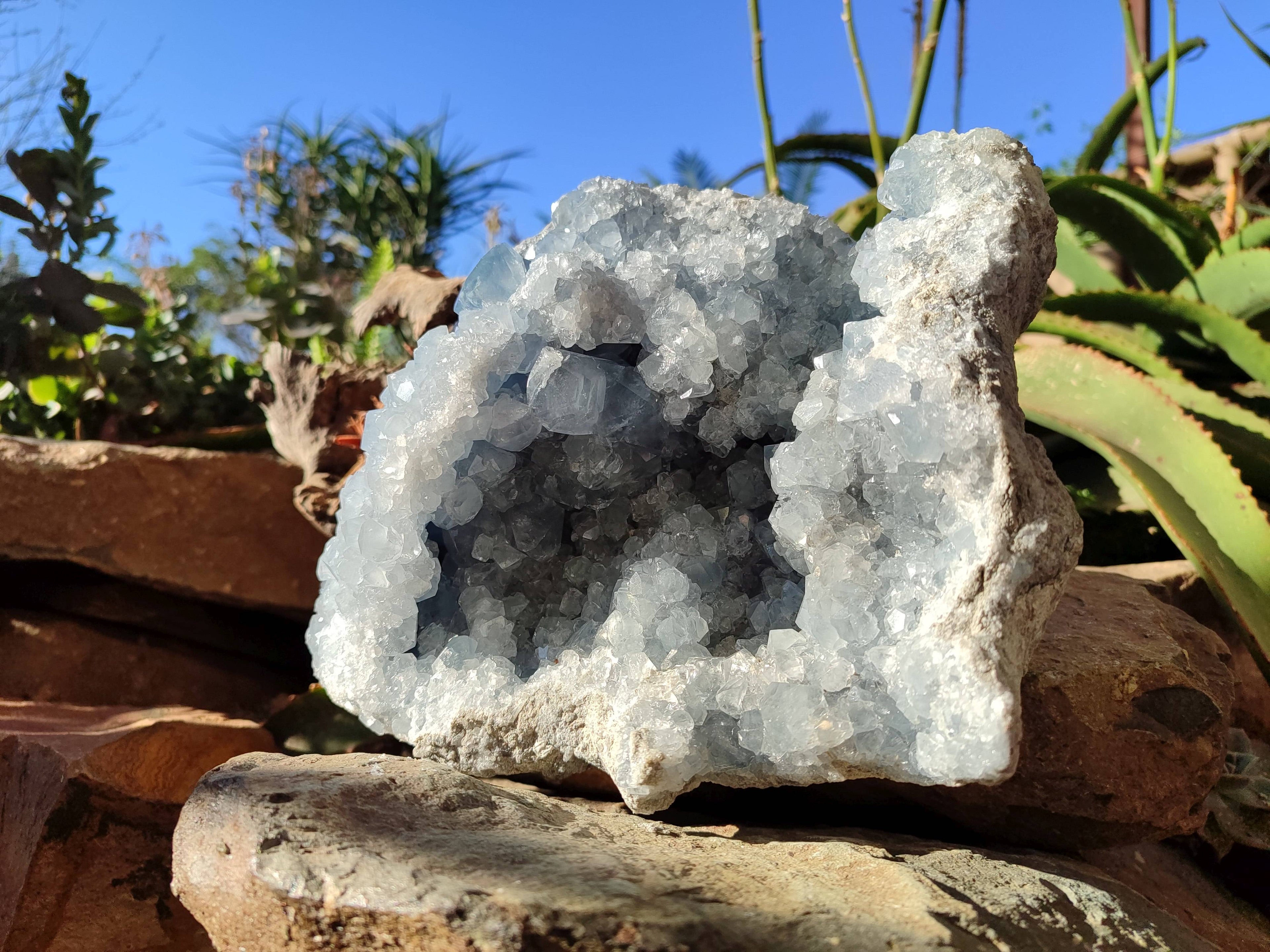 Natural Celestite Geode Specimen x 1 From Sakoany, Madagascar - Toprock Gemstones and Minerals 