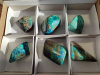 Polished Shattuckite Free Forms x 6 From Kaokoveld, Namibia