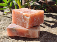 Natural Sunset Orange Calcite Specimens x 6 From Spitzkop, Namibia