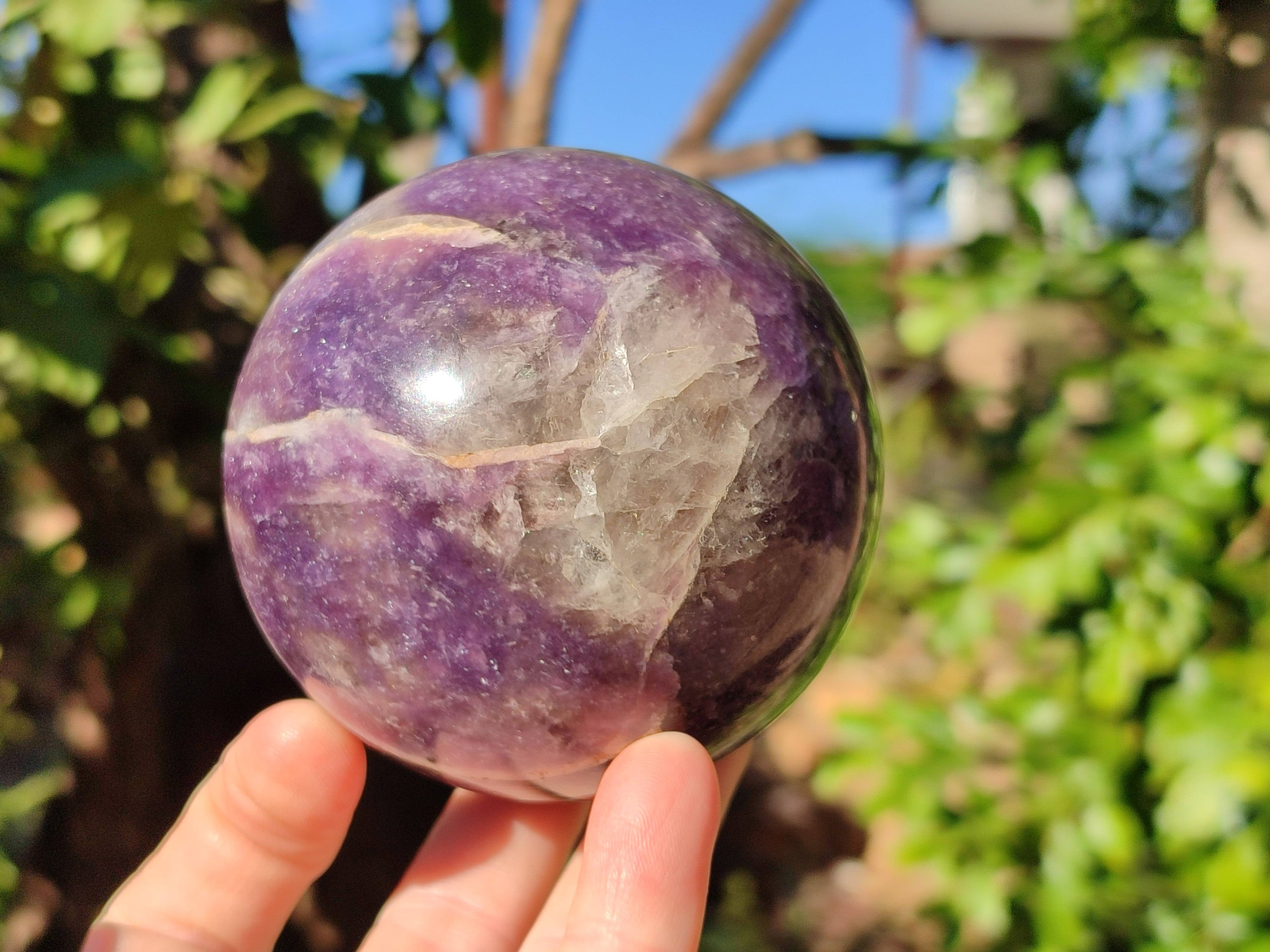 Polished Lepidolite Spheres x 2 From Ambatondrazaka, Madagascar - Toprock Gemstones and Minerals 