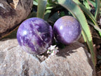 Polished Lepidolite Spheres x 2 From Ambatondrazaka, Madagascar - Toprock Gemstones and Minerals 
