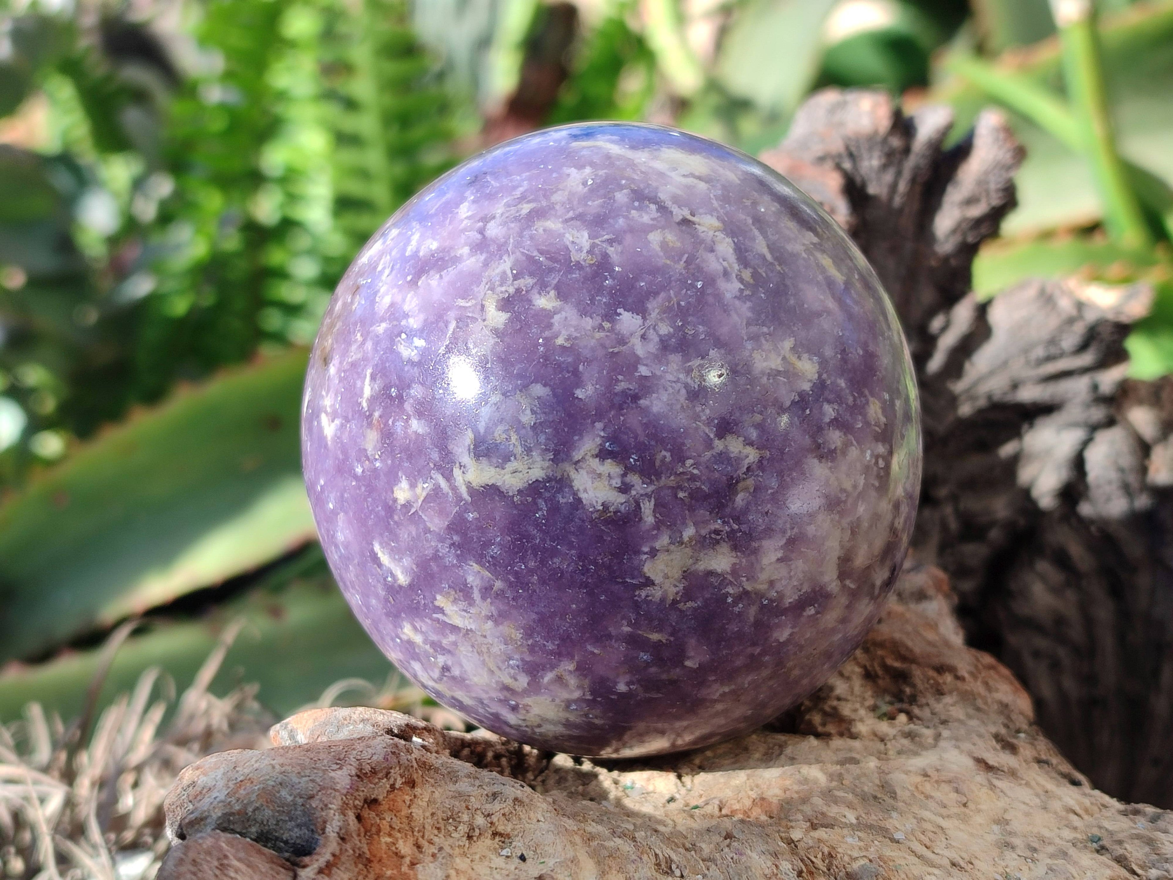 Polished Lepidolite Spheres x 2 From Ambatondrazaka, Madagascar - Toprock Gemstones and Minerals 