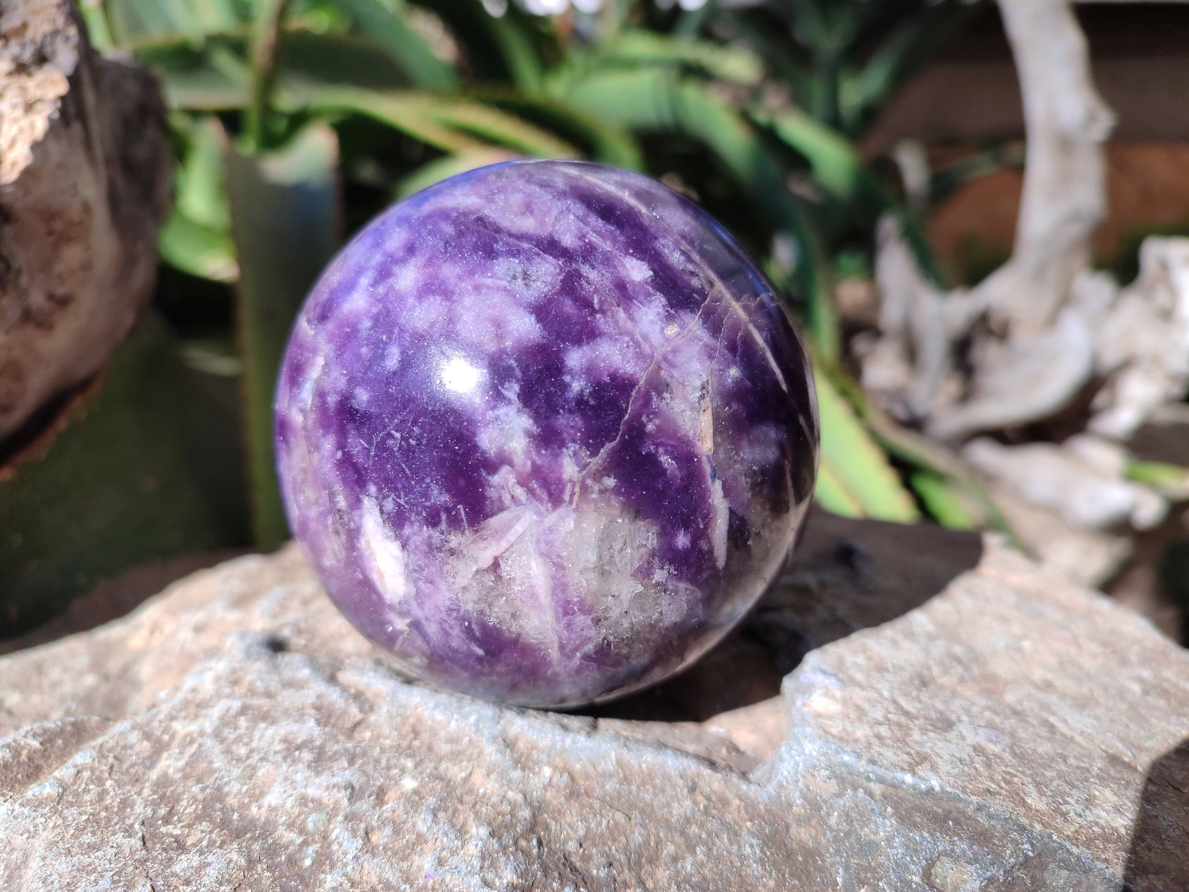 Polished Lepidolite Spheres x 2 From Ambatondrazaka, Madagascar - Toprock Gemstones and Minerals 
