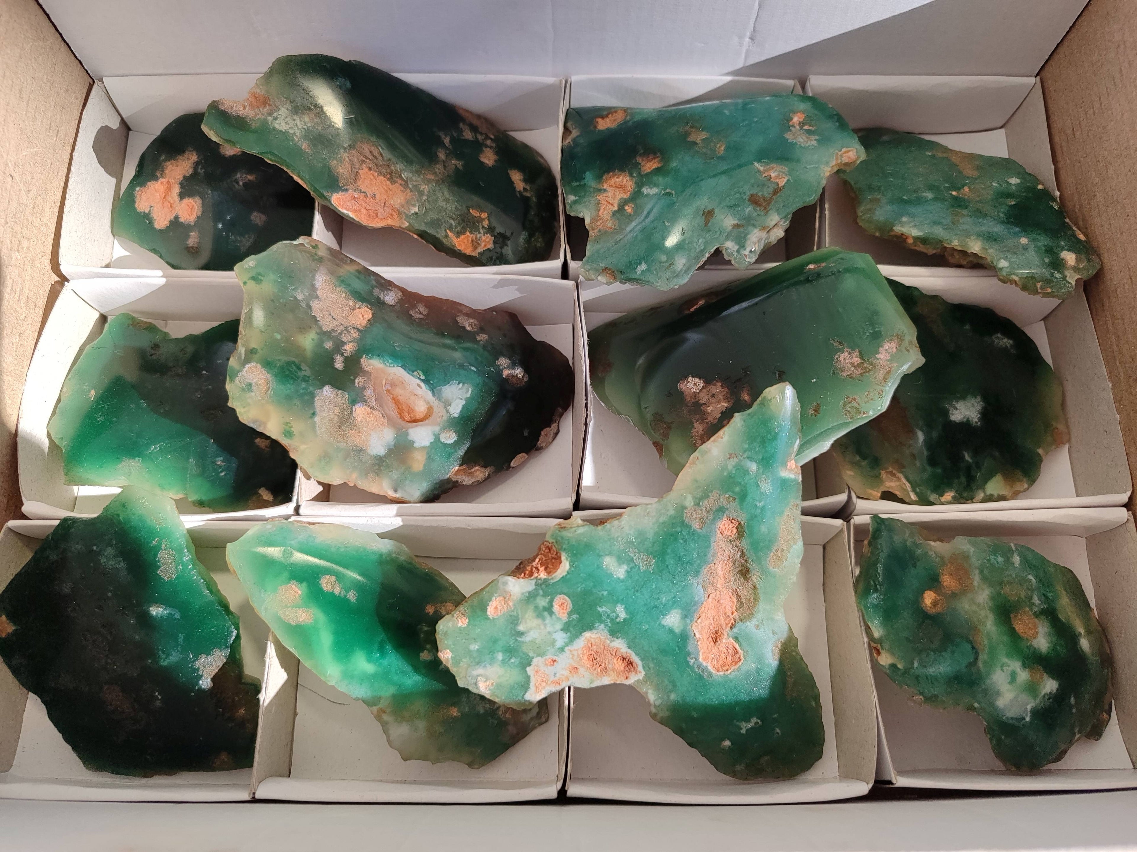 Polished On One Side Emerald Mtorolite x 12 From Mutorashanga, Zimbabwe - Toprock Gemstones and Minerals 