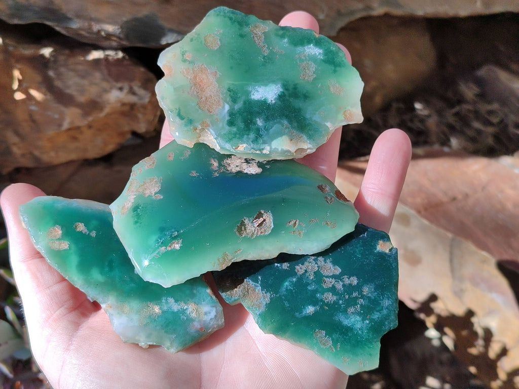 Polished On One Side Emerald Mtorolite x 12 From Mutorashanga, Zimbabwe - Toprock Gemstones and Minerals 