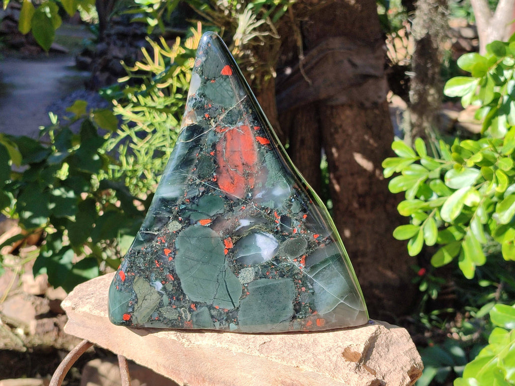 Polished Bloodstone Standing Free Form x 1 From Swaziland - Toprock Gemstones and Minerals 