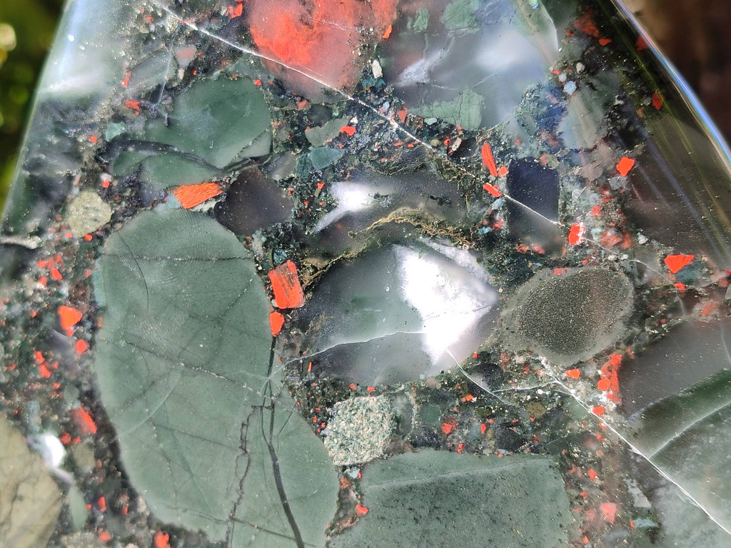 Polished Bloodstone Standing Free Form x 1 From Swaziland - Toprock Gemstones and Minerals 