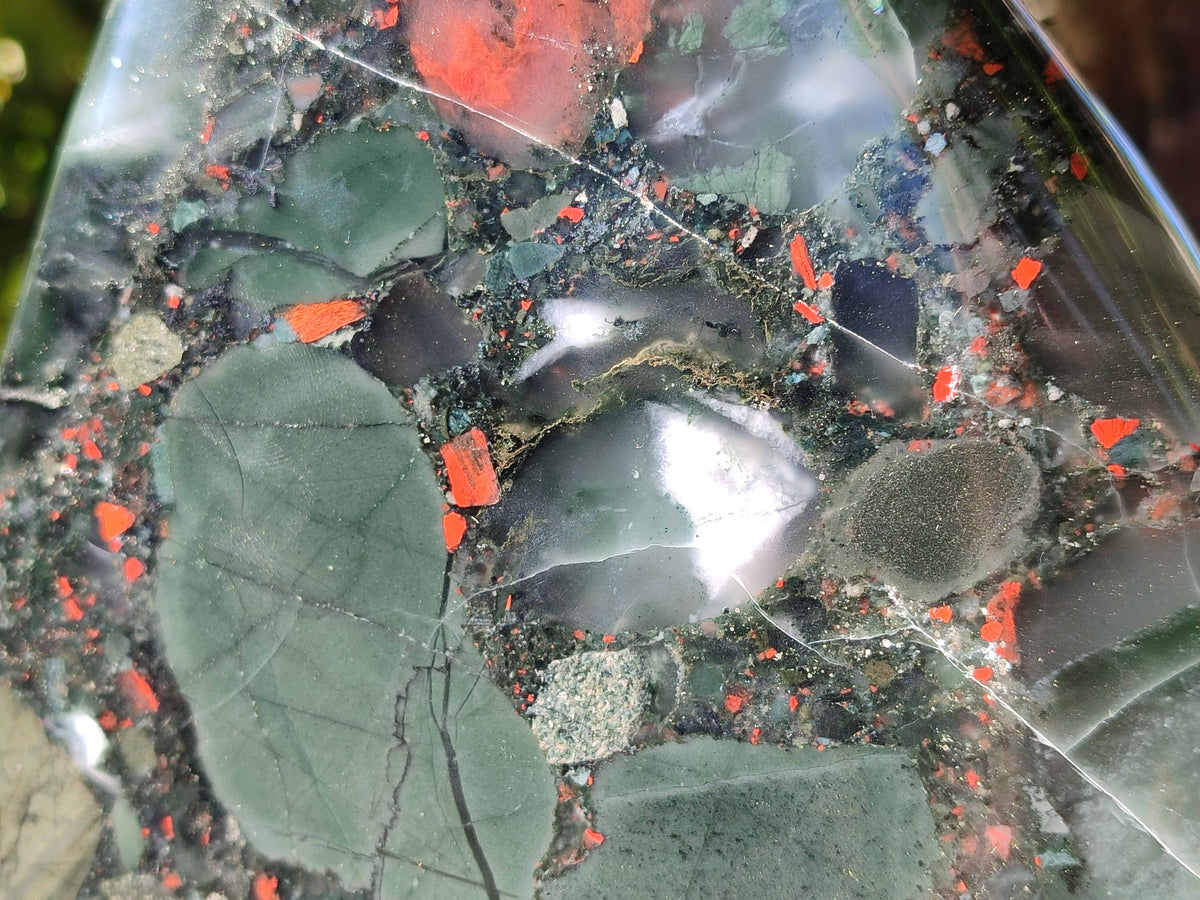 Polished Bloodstone Standing Free Form x 1 From Swaziland - Toprock Gemstones and Minerals 