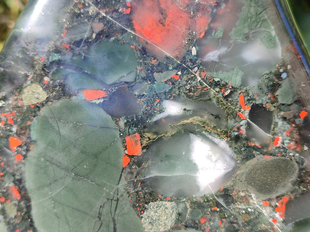 Polished Bloodstone Standing Free Form x 1 From Swaziland - Toprock Gemstones and Minerals 