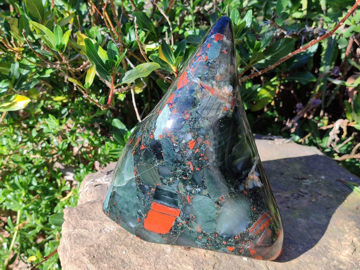 Polished Bloodstone Standing Free Form x 1 From Swaziland - Toprock Gemstones and Minerals 