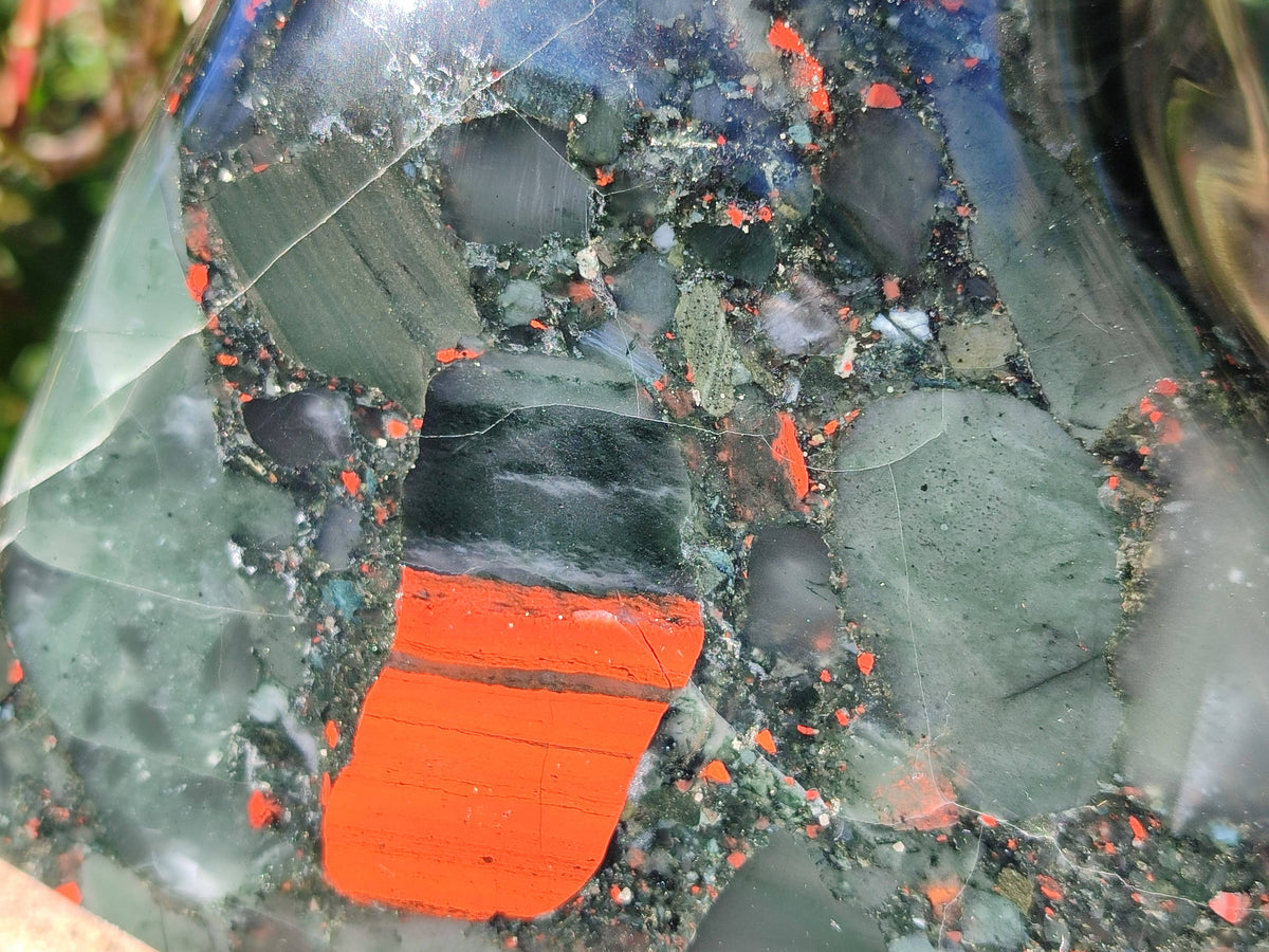 Polished Bloodstone Standing Free Form x 1 From Swaziland - Toprock Gemstones and Minerals 