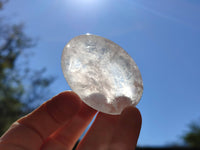 Polished Girasol Pearl Quartz Palm Stones x 12 From Ambatondrazaka, Madagascar