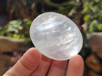 Polished Girasol Pearl Quartz Palm Stones x 12 From Ambatondrazaka, Madagascar