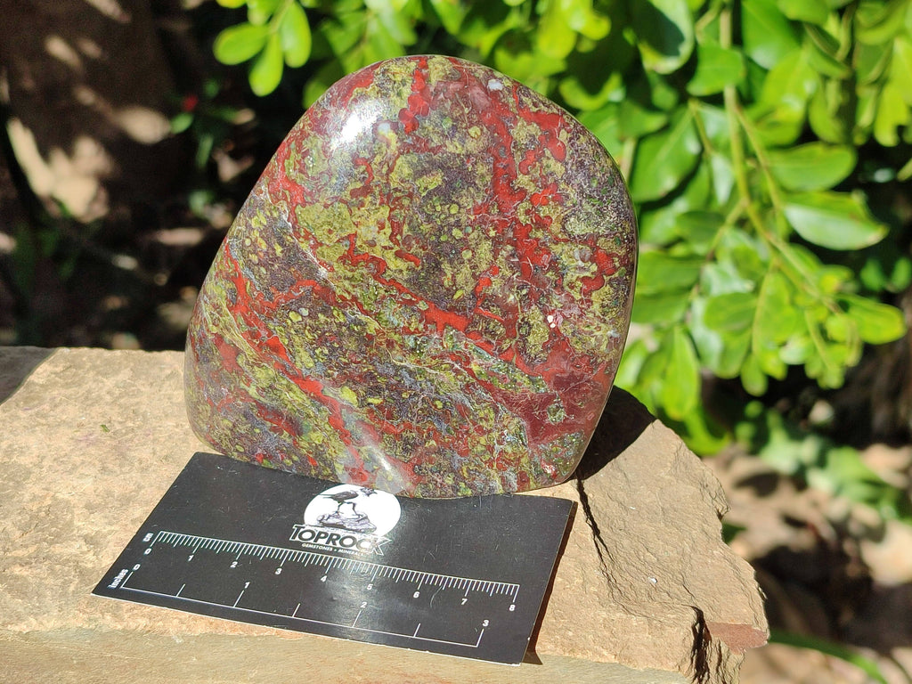 Polished Bastite Dragon Bloodstone Standing Free Forms x 2 From South Africa - Toprock Gemstones and Minerals 
