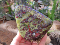 Polished Bastite Dragon Bloodstone Standing Free Forms x 2 From South Africa