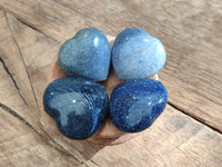 Polished Lazulite Hearts x 35 From Madagascar