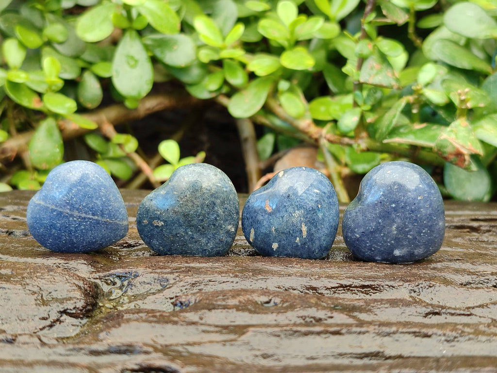 Polished Lazulite Hearts x 35 From Madagascar - Toprock Gemstones and Minerals 
