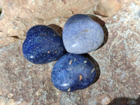 Polished Lazulite Hearts x 35 From Madagascar