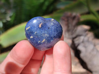 Polished Lazulite Hearts x 35 From Madagascar