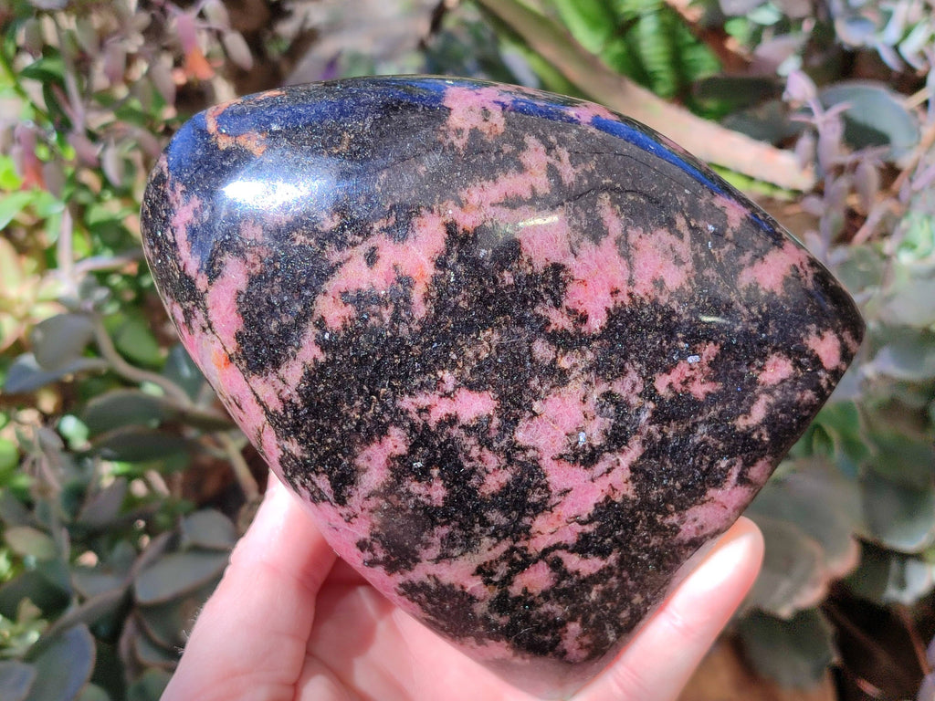 Polished Rhodonite Standing Free Form x 1 From Ambindavato, Madagascar - Toprock Gemstones and Minerals 