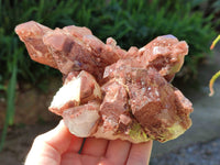 Natural Red Hematoid Quartz Clusters x 3 From Karoi, Zimbabwe
