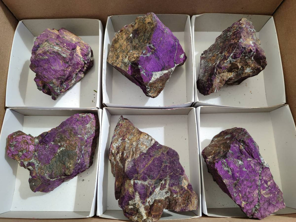 Natural Metallic Purpurite Specimens x 6 From Erongo, Namibia - Toprock Gemstones and Minerals 