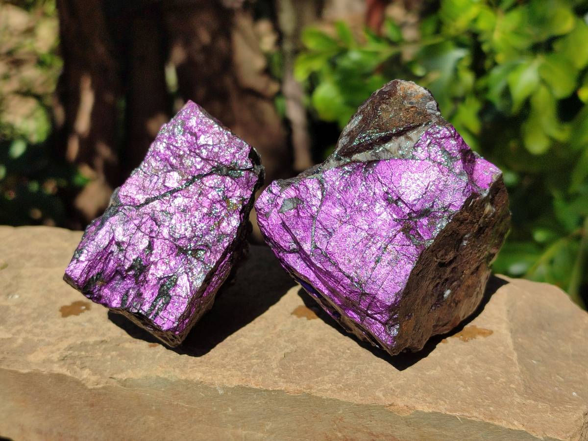 Natural Metallic Purpurite Specimens x 6 From Erongo, Namibia - Toprock Gemstones and Minerals 